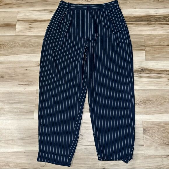 Aritzia Babaton Modesto Blue Pinstripe Pants Women’s 10 - Picture 4 of 4